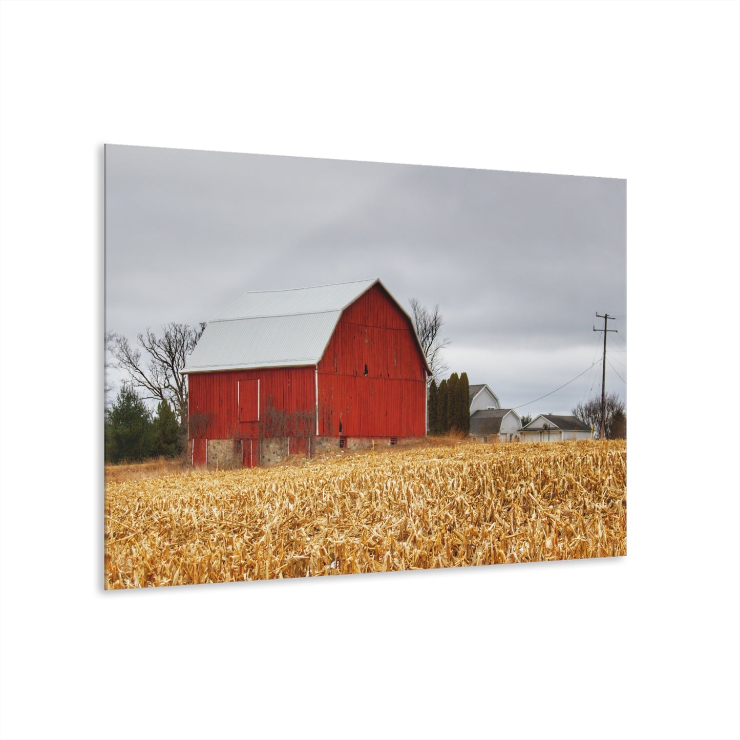 U R There Photography Jones Road Red Rustic Farmhouse Acrylic Wall Print