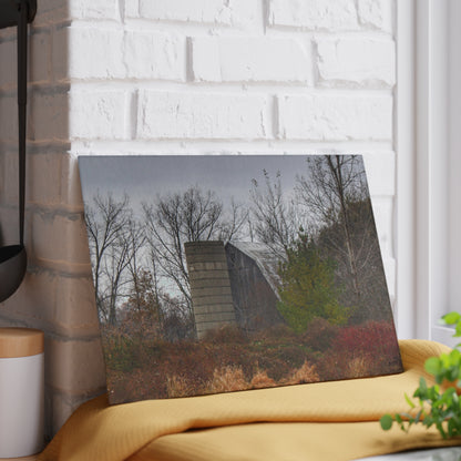 U R There Photography Freiberger Road Hidden Grey Rustic Farmhouse Tempered-Glass Cutting Board