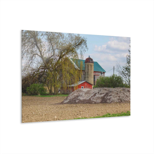 U R There Photography Cedar Creek Road Red Rustic Farmhouse Acrylic Wall Print