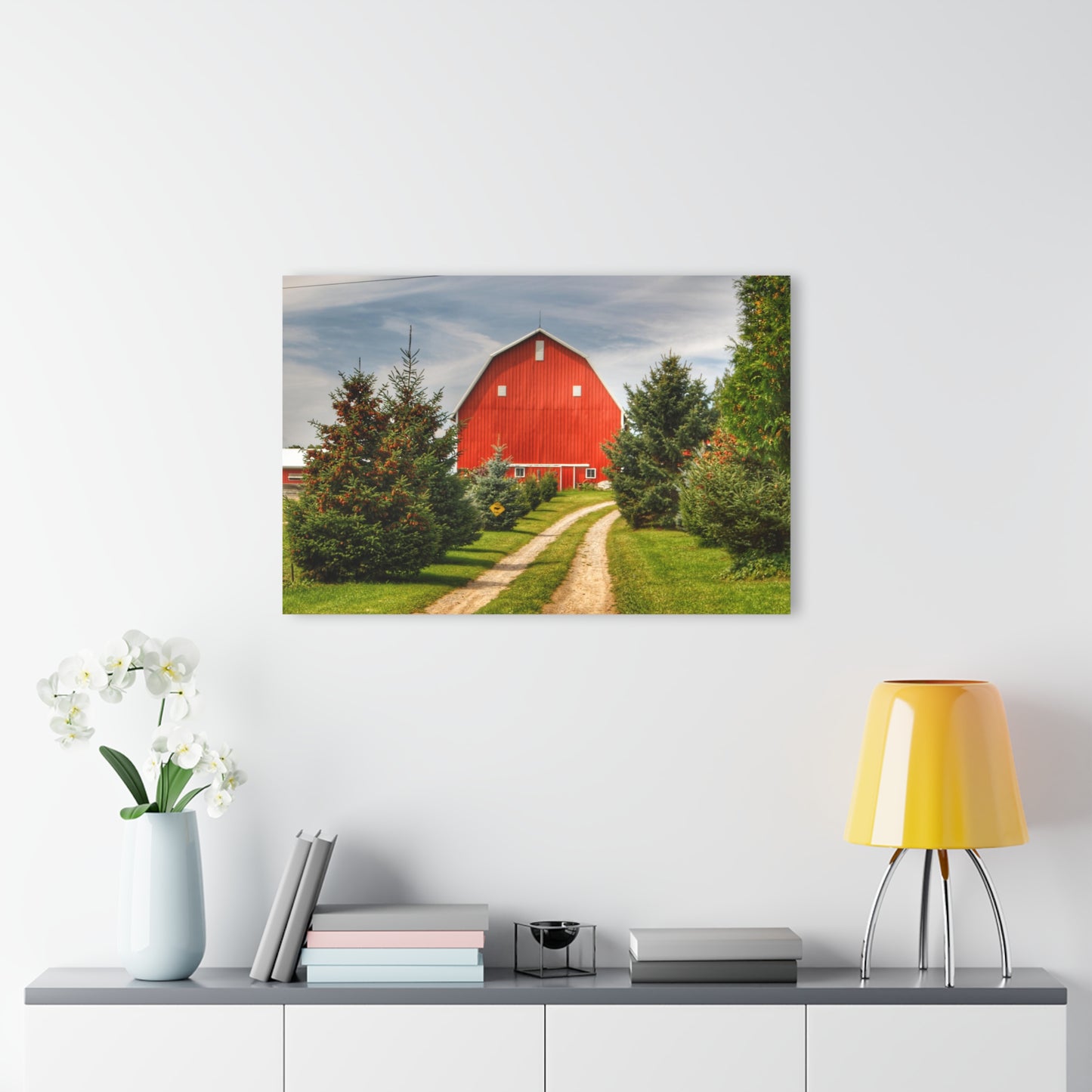 U R There Photography Brown City Road Pine Red Rustic Farmhouse Acrylic Wall Print