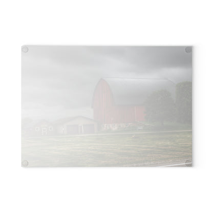 U R There Photography M-24 Country Bench Barn Rustic Farmhouse Tempered-Glass Cutting Board