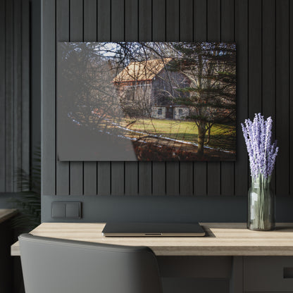 U R There Photography Newark Road Hidden Fieldstone Grey Rustic Farmhouse Acrylic Wall Print