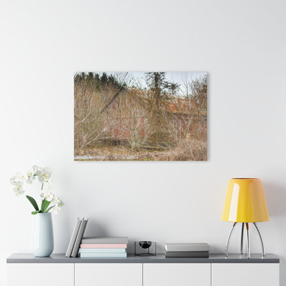 U R There Photography Klam Road Hidden Gable Red Rustic Farmhouse Acrylic Wall Print