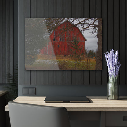 U R There Photography Johnsonmill Road Hidden Red Rustic Farmhouse Acrylic Wall Print