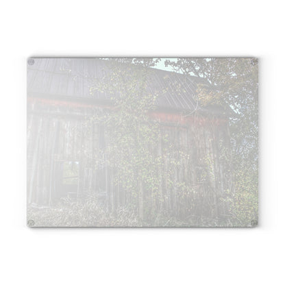 U R There Photography Annie's Barn II Rustic Farmhouse Tempered-Glass Cutting Board