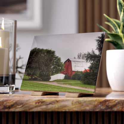 U R There Photography Bronson Lake Hidden Red II Rustic Farmhouse Decorative Ceramic Tile 6" × 8" Glossy
