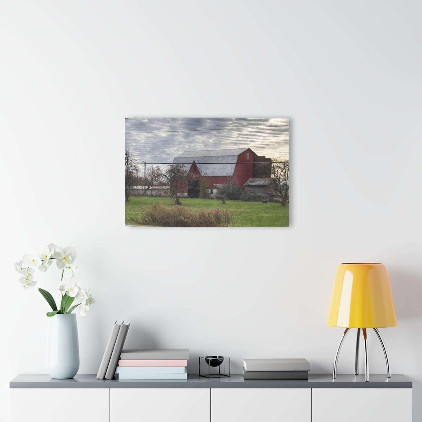 U R There Photography Dodge Road Red Rustic Farmhouse Acrylic Wall Print