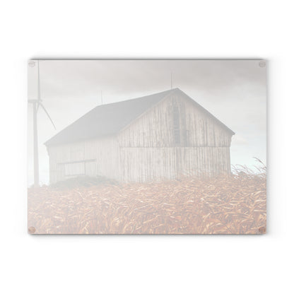 U R There Photography Merry Road Grey Rustic Farmhouse Tempered-Glass Cutting Board