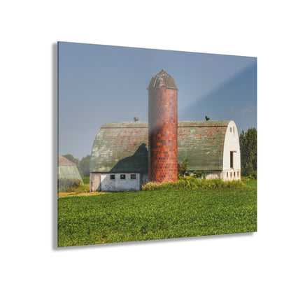 U R There Photography Elba White and Silo Rustic Farmhouse Acrylic Wall Print