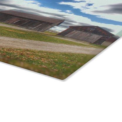 U R There Photography Buckhorn Lake Road Centennial Farm Rustic Farmhouse Tempered-Glass Cutting Board
