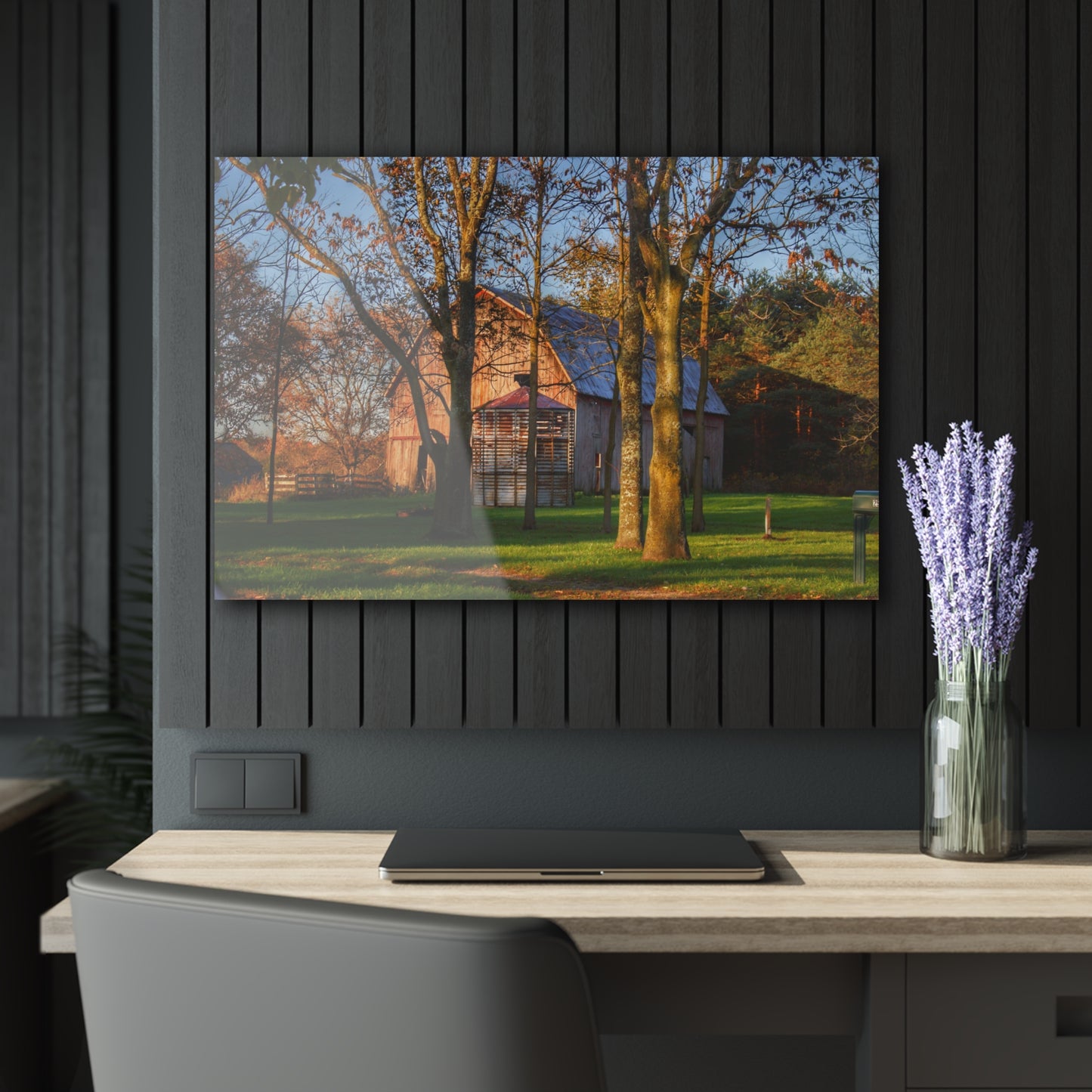 U R There Photography Hunters Creek Hidden Red Rustic Farmhouse Acrylic Wall Print