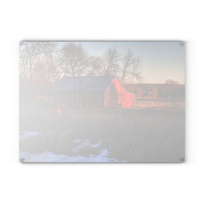 U R There Photography Early Spring on Mount Morris Road Rustic Farmhouse Tempered-Glass Cutting Board