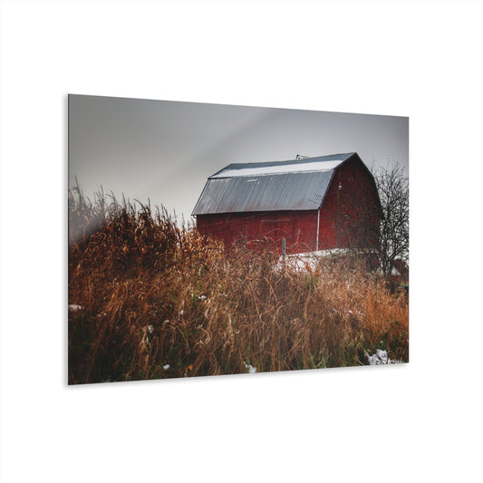 U R There Photography Noble Road Red Rustic Farmhouse Acrylic Wall Print