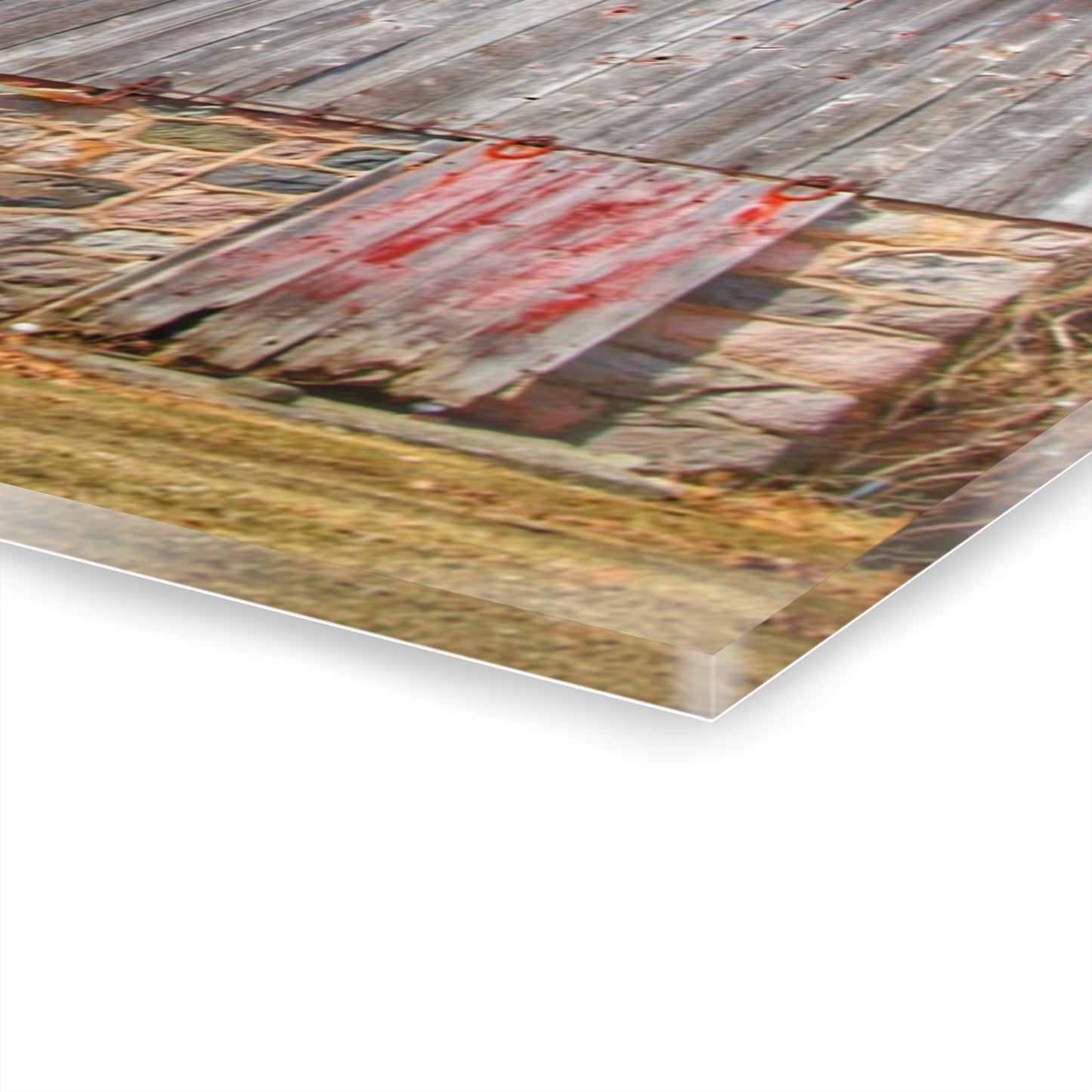 U R There Photography Leix Road Stone Red Rustic Farmhouse Acrylic Wall Print