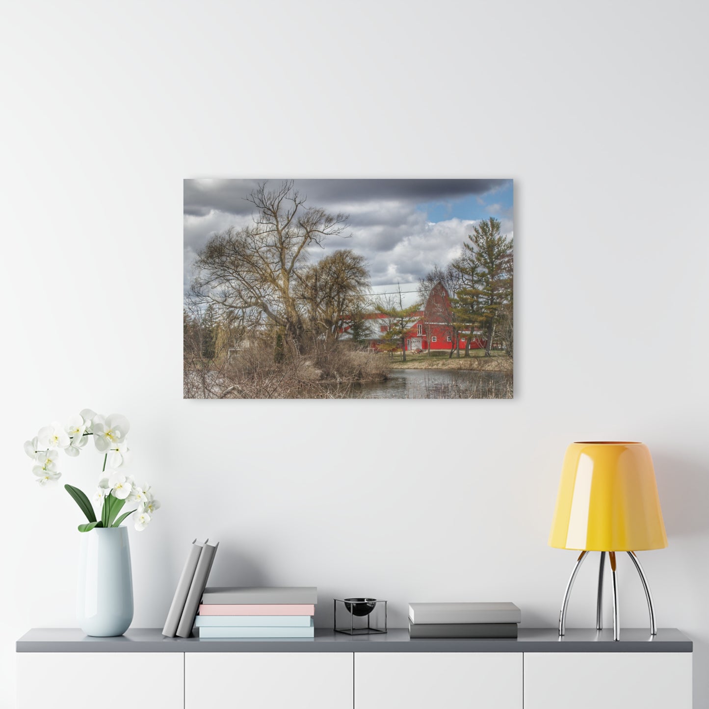 U R There Photography Hadley Road Hidden Red Rustic Farmhouse Acrylic Wall Print