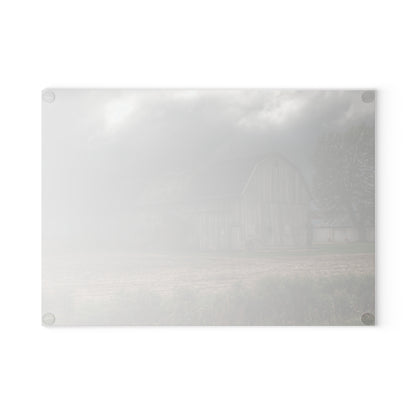 U R There Photography Waterman Road Grey II Rustic Farmhouse Tempered-Glass Cutting Board 8 "x 11"