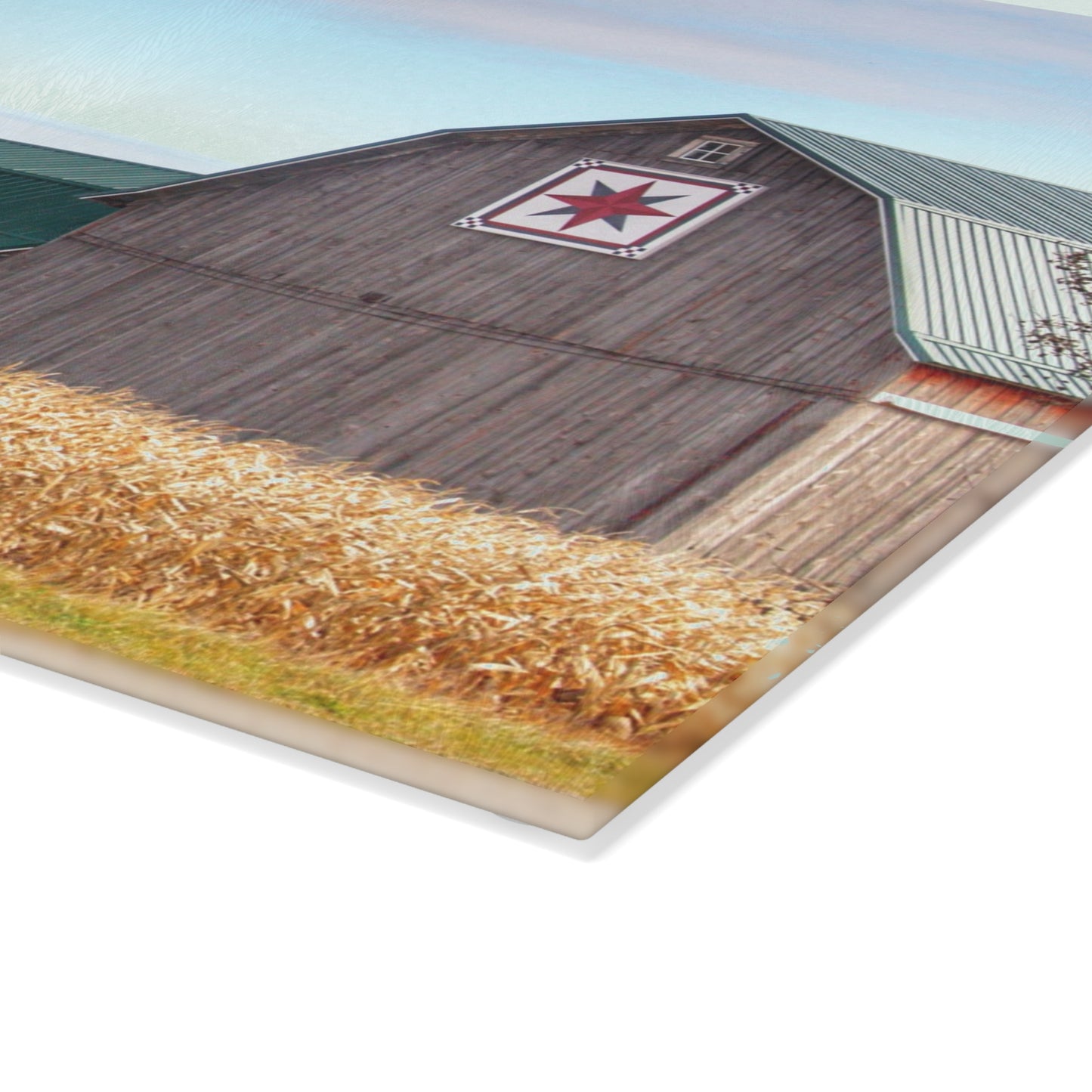 U R There Photography Frankenmuth Greys Rustic Farmhouse Tempered-Glass Cutting Board