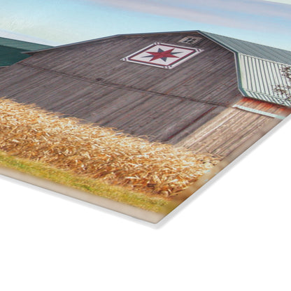 U R There Photography Frankenmuth Greys Rustic Farmhouse Tempered-Glass Cutting Board