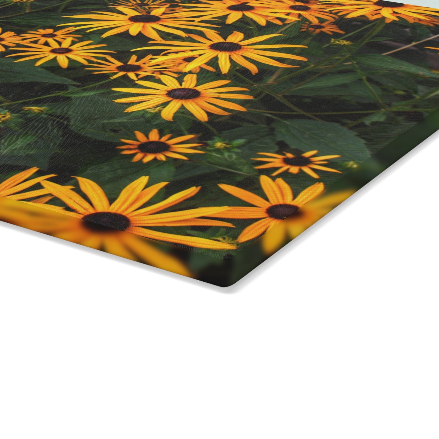 Barn Boutique Rustic Tempered-Glass Cutting Board| Black-Eyed Susans