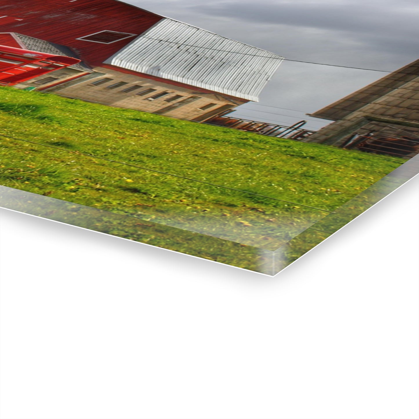 U R There Photography Clothier Road Red and Silo Rustic Farmhouse Acrylic Wall Print