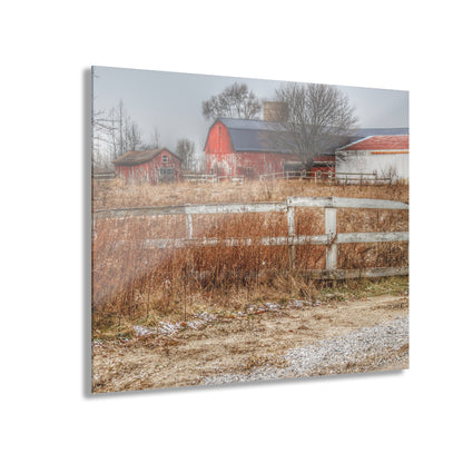 U R There Photography Mound Road Reds Rustic Farmhouse Acrylic Wall Print