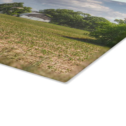 U R There Photography Willard Road White Rustic Farmhouse Tempered-Glass Cutting Board
