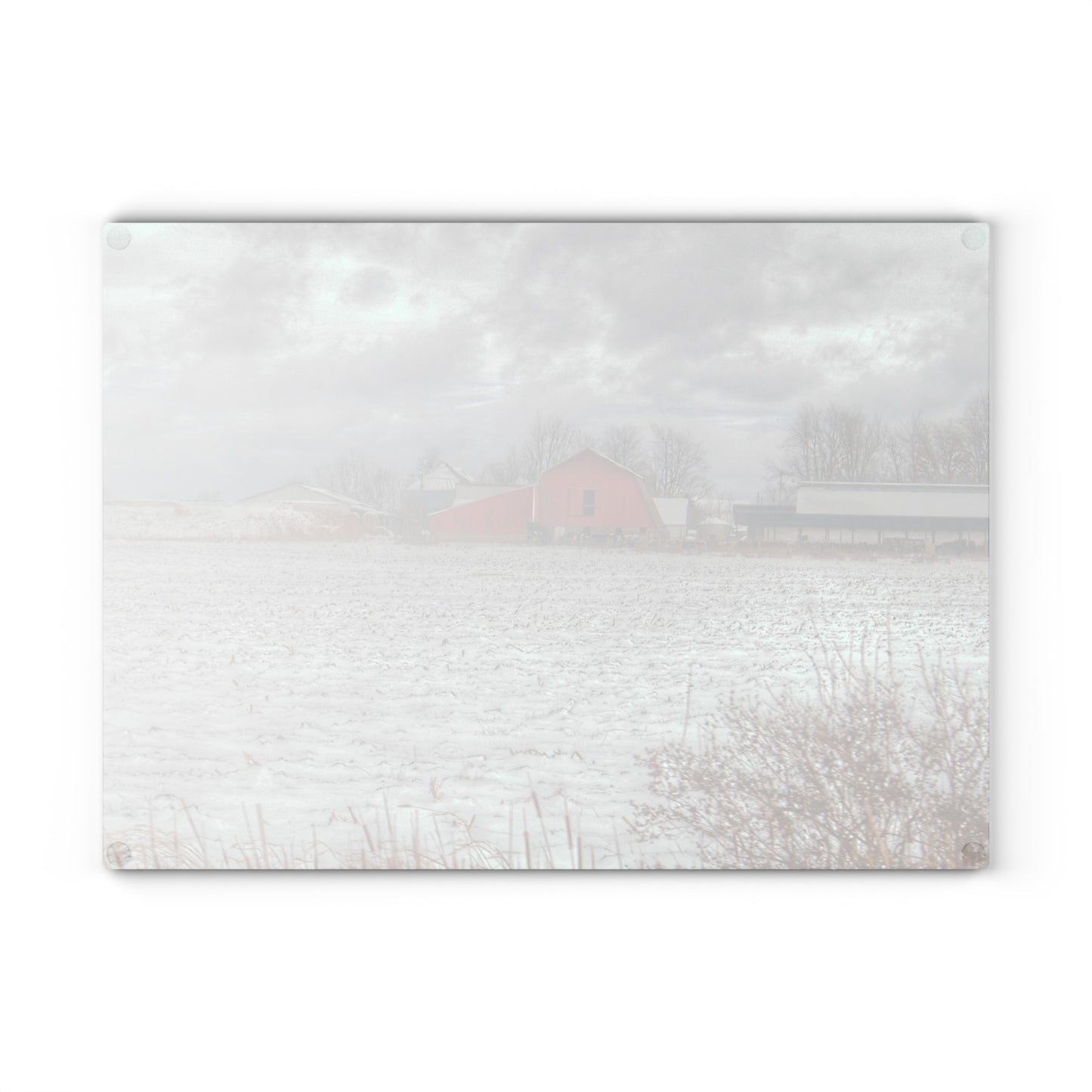 Barn Boutique Rustic Tempered-Glass Cutting Board| Maple Valley Road Red I