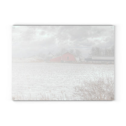 Barn Boutique Rustic Tempered-Glass Cutting Board| Maple Valley Road Red I