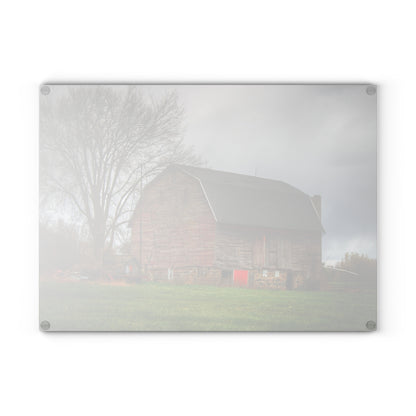 U R There Photography Ashley Drive Fieldstone Red Rustic Farmhouse Tempered-Glass Cutting Board