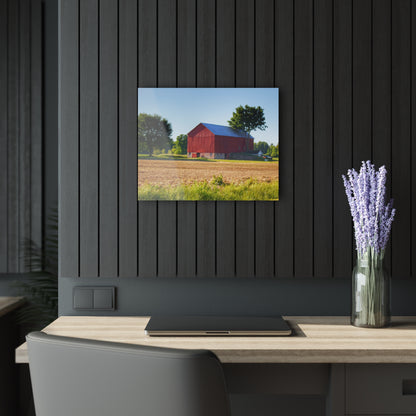 U R There Photography Morris Road Red Rustic Farmhouse Acrylic Wall Print