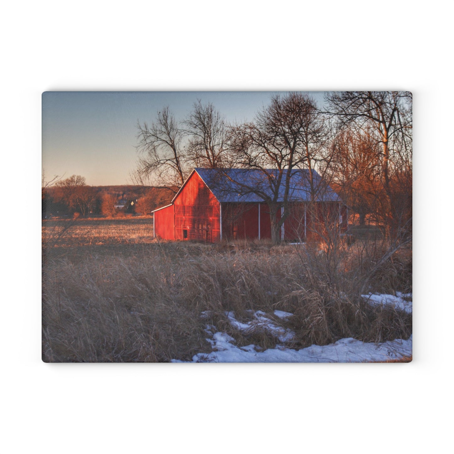 U R There Photography Early Spring on Mount Morris Road Rustic Farmhouse Tempered-Glass Cutting Board
