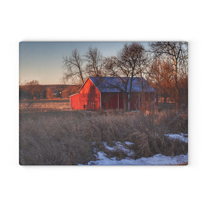 U R There Photography Early Spring on Mount Morris Road Rustic Farmhouse Tempered-Glass Cutting Board