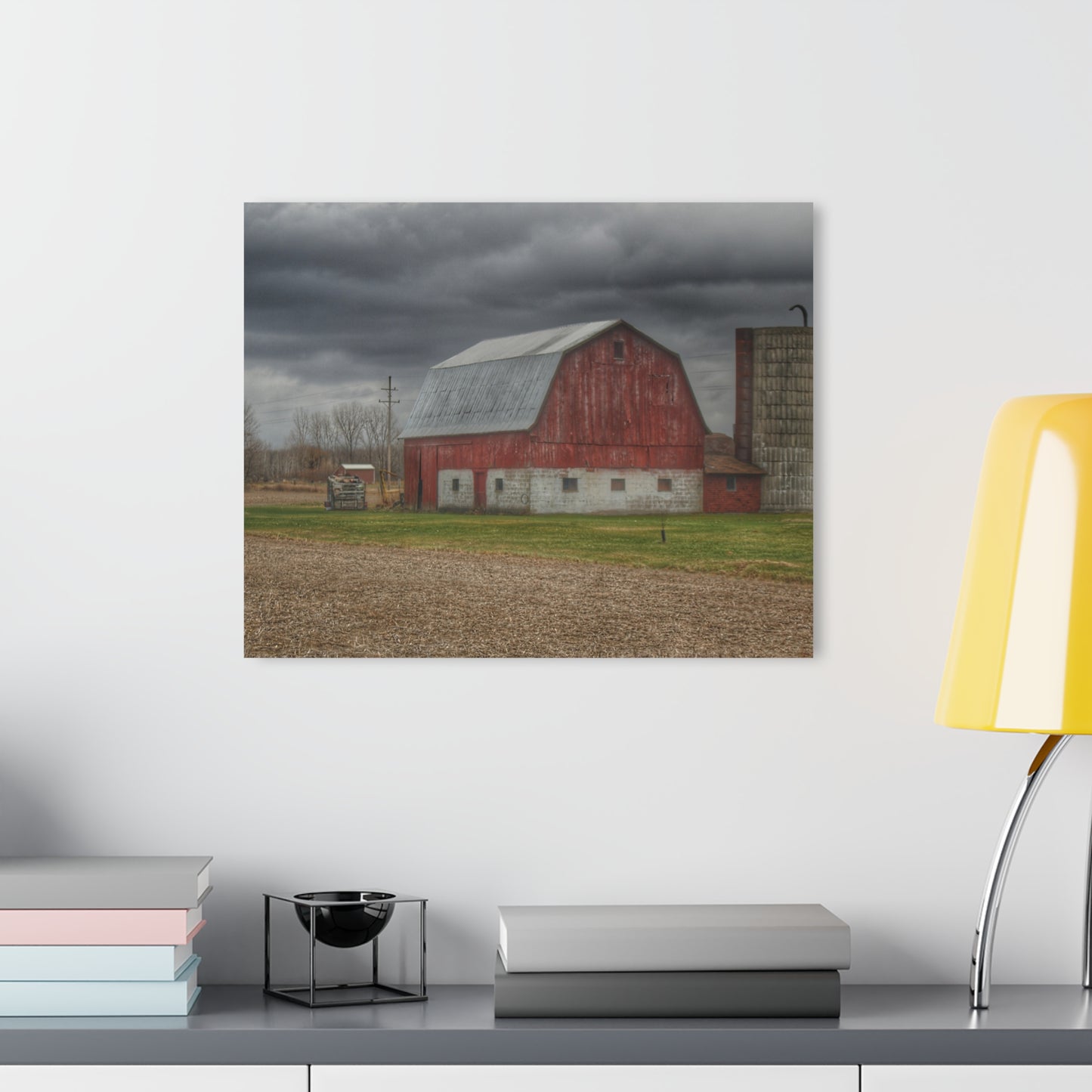 U R There Photography Murray Road Red Rustic Farmhouse Acrylic Wall Print