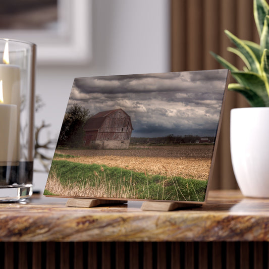 U R There Photography Sandusky Grey I Rustic Farmhouse Decorative Ceramic Tile