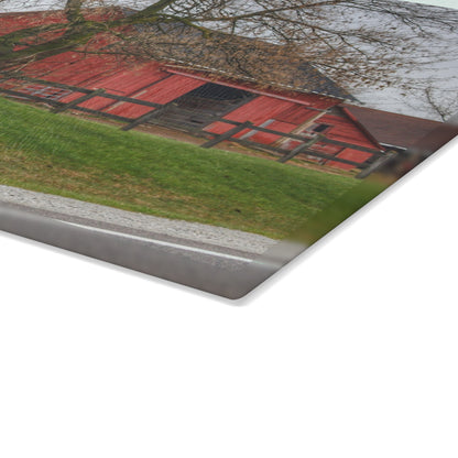 U R There Photography M-21 Roadside Stable I Rustic Farmhouse Tempered-Glass Cutting Board