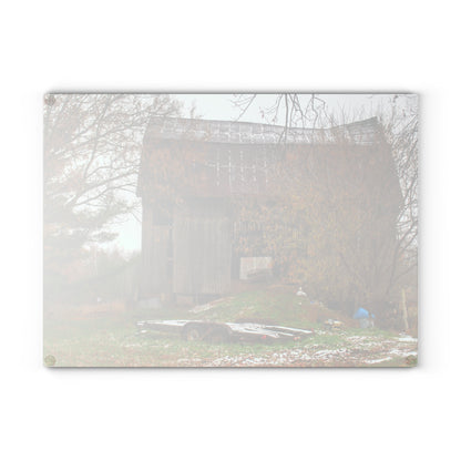 U R There Photography Frenchline Road Old Grey Rustic Farmhouse Tempered-Glass Cutting Board