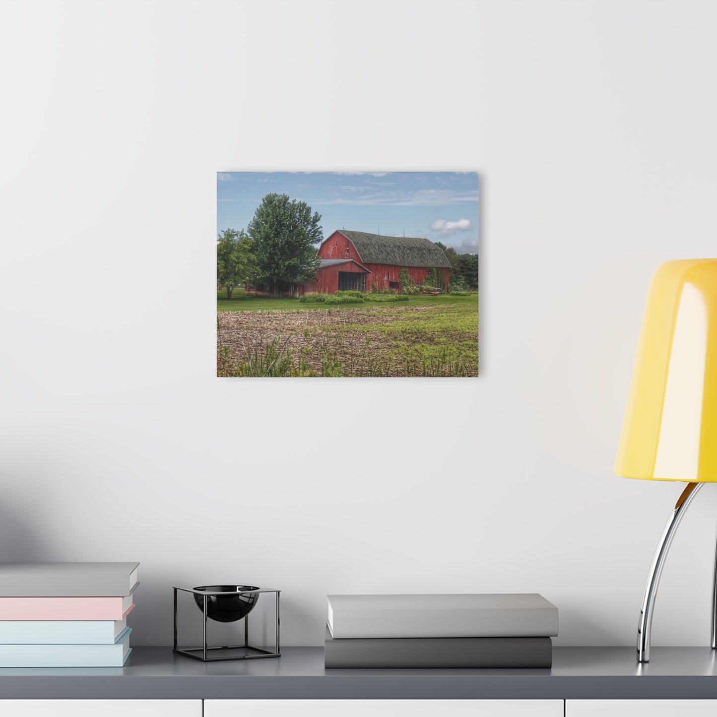 U R There Photography Murphy Lake Road Reds Rustic Farmhouse Acrylic Wall Print