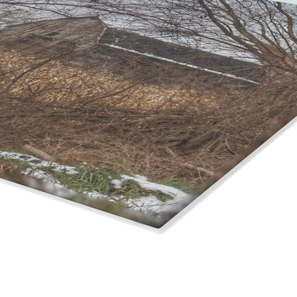U R There Photography North Oxford Road Grey I Rustic Farmhouse Tempered-Glass Cutting Board