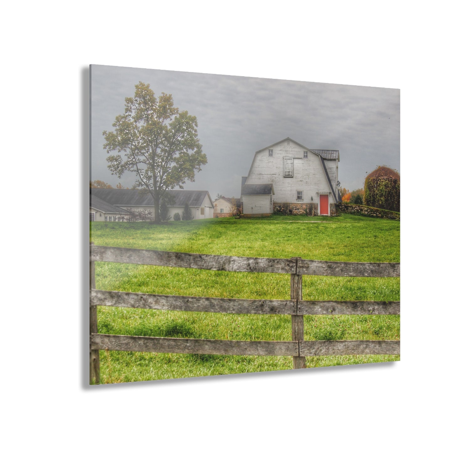 U R There Photography Hill Road Hillside White Rustic Farmhouse Acrylic Wall Print