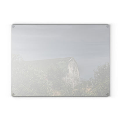 U R There Photography Hill Road Hidden Grey II Rustic Farmhouse Tempered-Glass Cutting Board