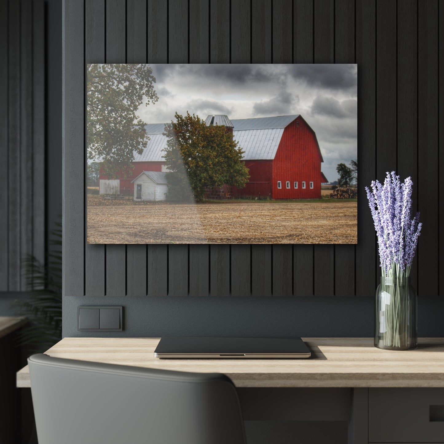 U R There Photography Wadsworth Road Red Rustic Farmhouse Acrylic Wall Print