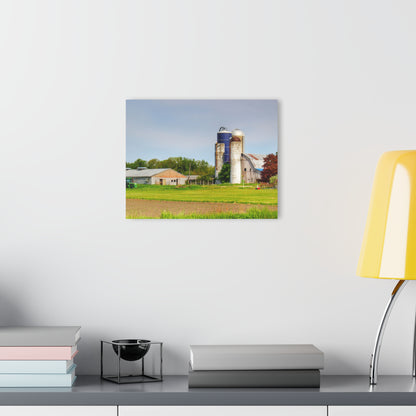 U R There Photography M-25 Old Grey and Silos Rustic Farmhouse Acrylic Wall Print