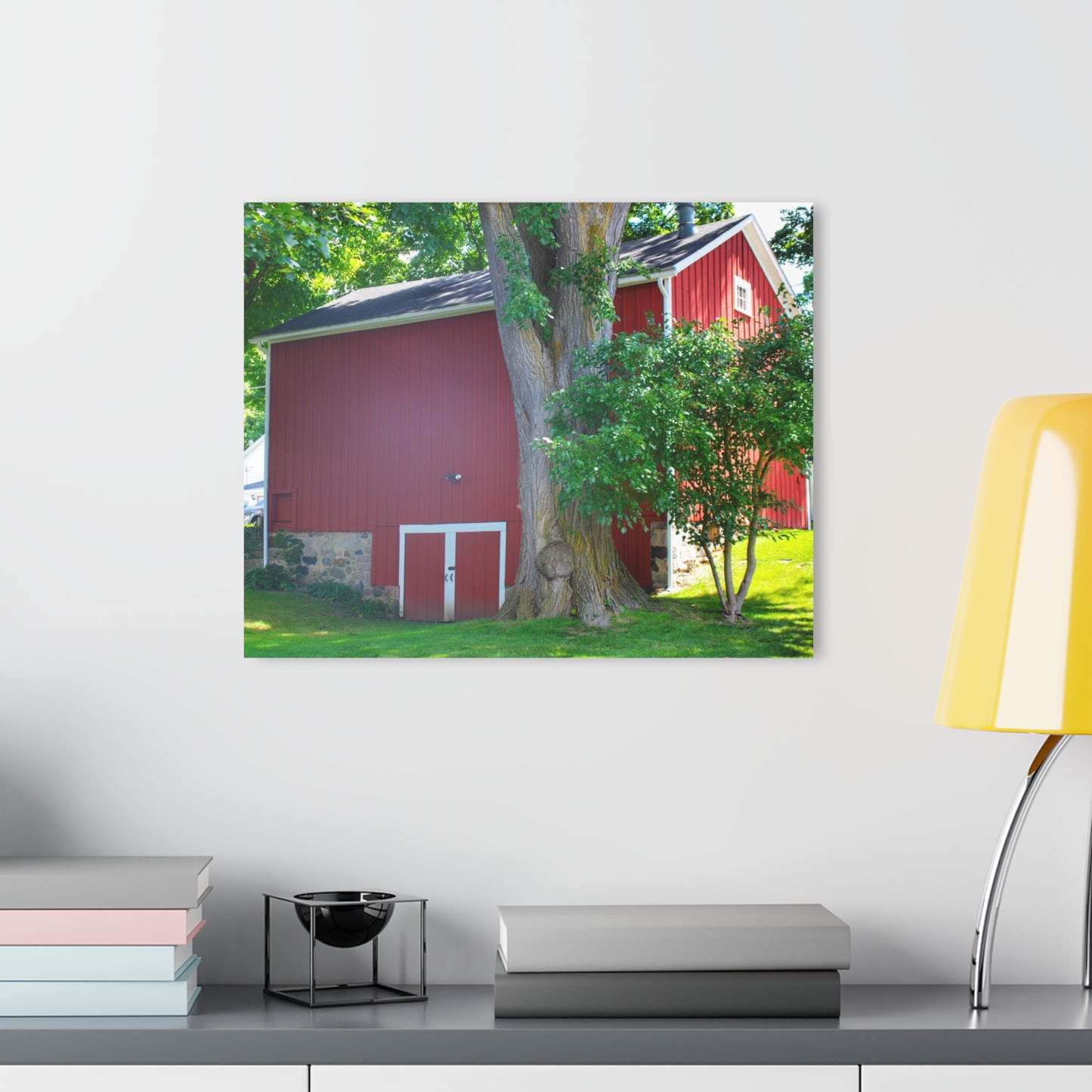 U R There Photography Court Street City Red Rustic Farmhouse Acrylic Wall Print