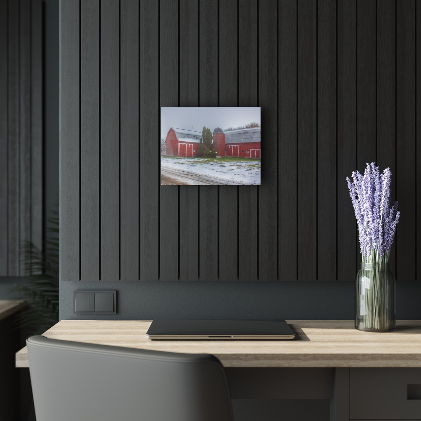 U R There Photography Holmes Road Red II Rustic Farmhouse Acrylic Wall Print 14 "x 11"