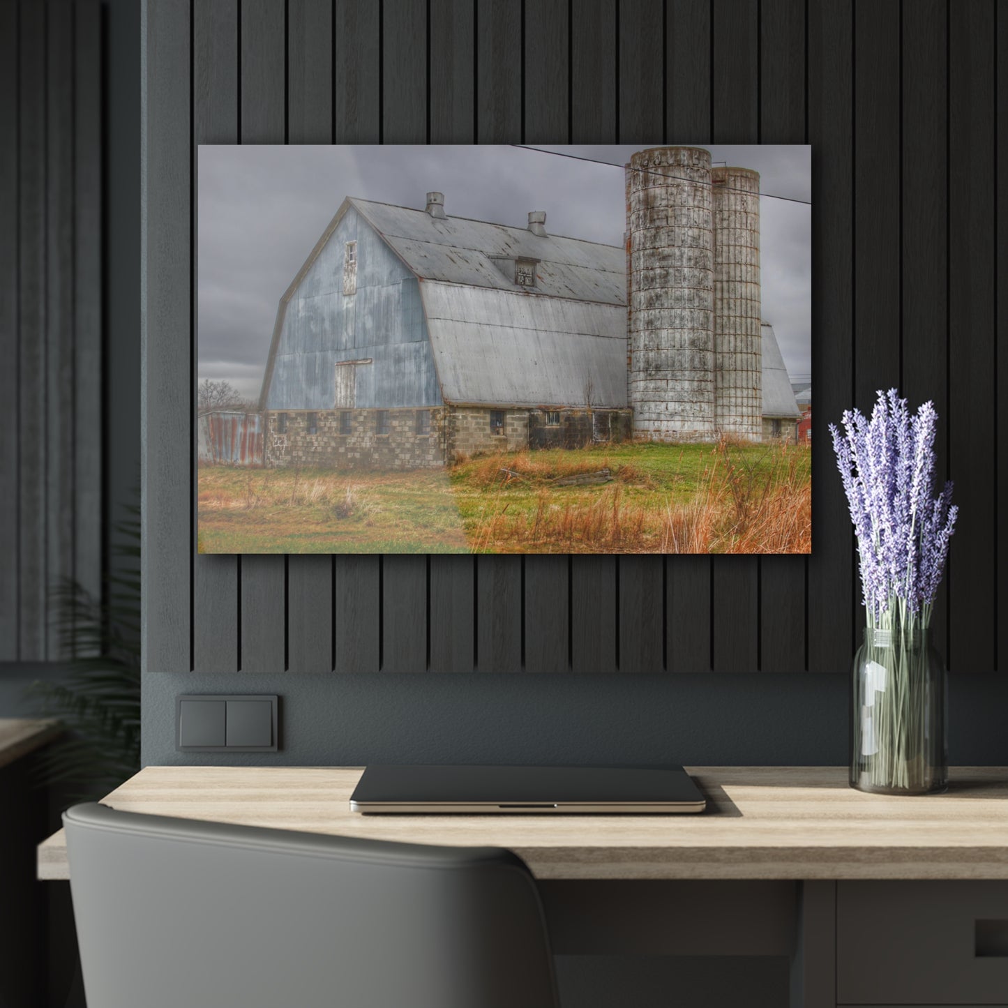U R There Photography Daley Road Grey III Rustic Farmhouse Acrylic Wall Print