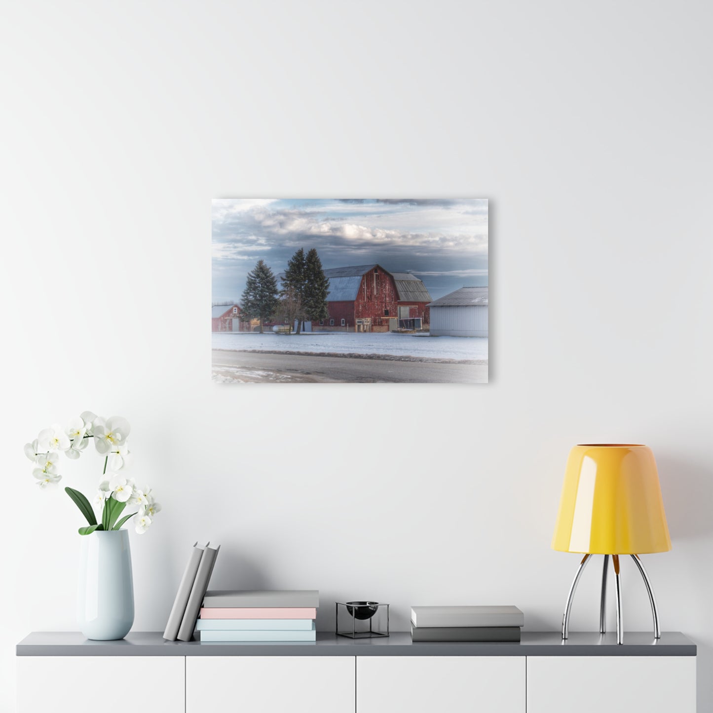 U R There Photography Glover Road Red Rustic Farmhouse Acrylic Wall Print