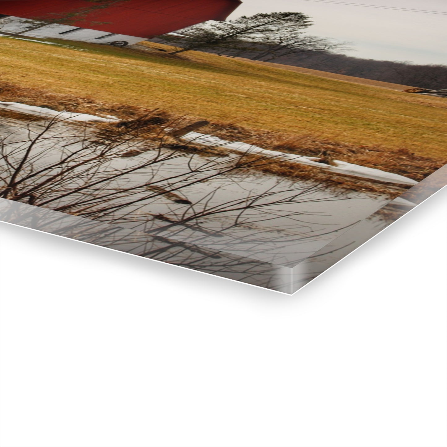 U R There Photography Havens Road Red Rustic Farmhouse Acrylic Wall Print