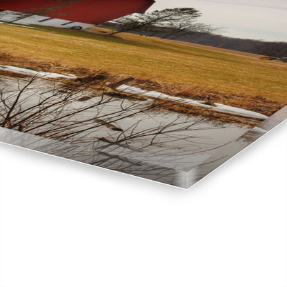 U R There Photography Havens Road Red Rustic Farmhouse Acrylic Wall Print