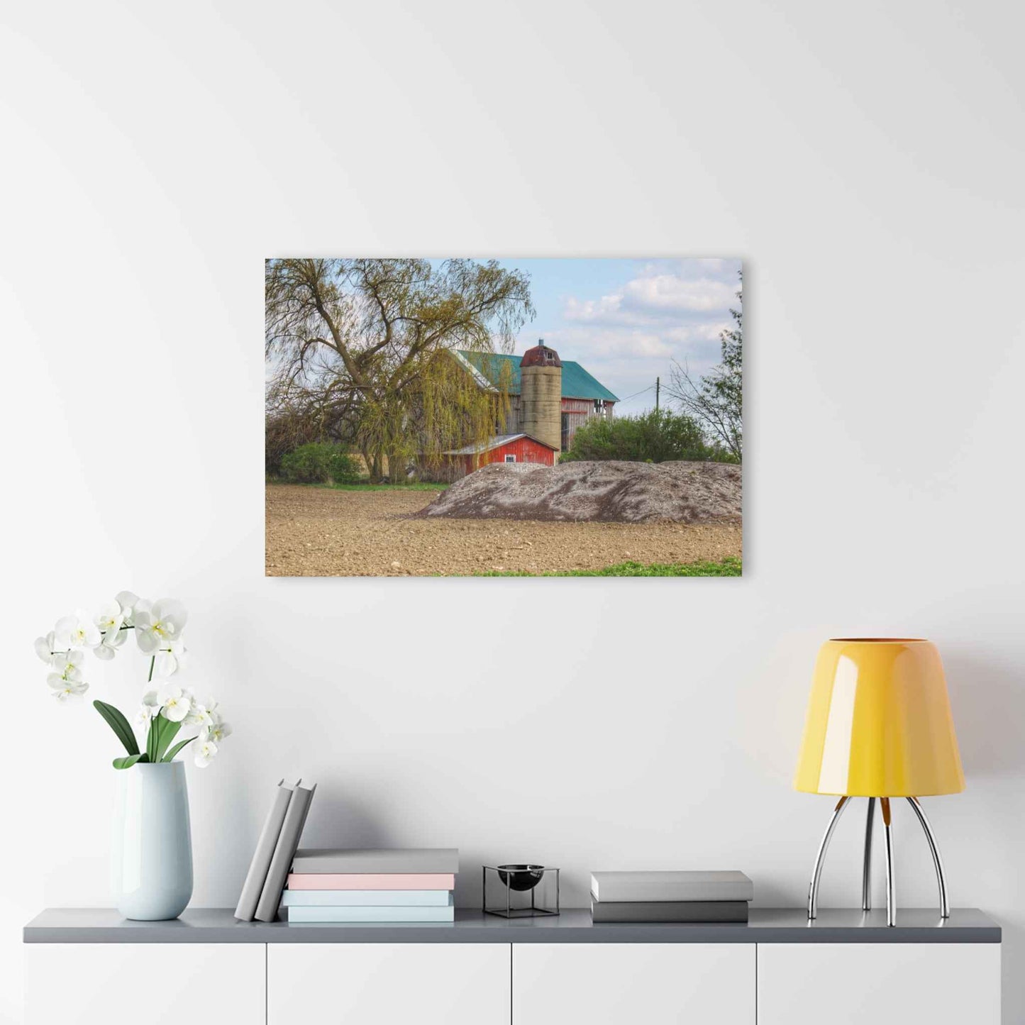 U R There Photography Cedar Creek Road Red Rustic Farmhouse Acrylic Wall Print