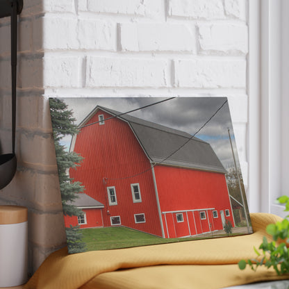U R There Photography Connell Road Modern Red Rustic Farmhouse Tempered-Glass Cutting Board
